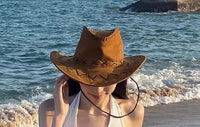 西部牛仔帽子女夏季复古美式防晒遮阳帽川西新疆草原旅游骑士帽男