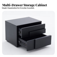 Bedside Storage Cabinet Rounded Corners Shaped Nightstand Easy Assembly