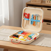 Develops Fine Movement Skills Wooden Tool Box Toy Hands-On Learning Wooden Tool Set Child-Safe Design Toddler Toolbox Toy Encourages Creativity for Preschoolers, Toddlers, Preschool, Kindergarten, Playroom