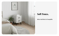 Nightstand with Drawers Space-Saving 2-Drawer End Table Compact Size for Renters