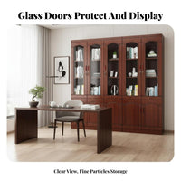 Chinese design Display Cupboard Traditional Asian Aesthetic Storage Furniture See-Through Panel Doors display cabinet for Homeowners, Study Room, Home Library