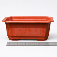 Rectangular Flower Box, Terracotta-Look Planter, Balcony Box with Drainage, 240ml, 5 Pieces, for Flowers & Herbs