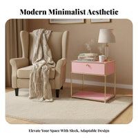 2-Drawer Metal Cabinet rustic aesthetic Nightstand Vintage Inspired for Bedroom