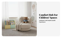 Bow-Back Swivel Chair Soft Velvety Upholstery Toddler Armchair Ergonomic