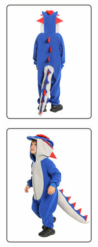 Halloween Children's Performance Costume Animal Plush Suit Double Crested Dinosaur Cosplay Costume