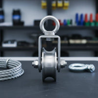 U-Groove Wire Rope Pulley Stainless Steel Rope Pulley Smooth Rolling for Rock Climbers, Fitness Enthusiasts, Home Gym, Workshop