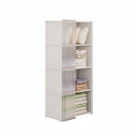 Space Saving Shelving Unit with Curtain Easy Assembly Portable Clothes Closet Large Capacity Freestanding Wardrobe with Drawers Sturdy Construction for Students, Renters, Dorm Room, Bedroom, Small Apartment