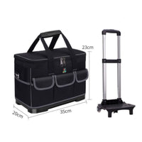 Rolling Tool Bag Large Capacity Electrician Tool Bag Heavy Duty for Service Jobs