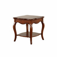 Multi-Tier End Table Sturdy Construction Two-Tier Cabriole Leg Table for Bedroom