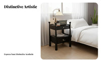 End Table with Integrated light Modernist Design Nightstand for Bedroom, Homeowners
