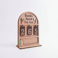 3D Books Read This Year Tracker Sign Layered Wooden Reading Tracker with Tiles Movable Books Read This Year Counter Aesthetic for Readers