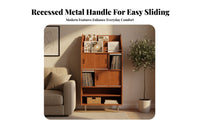 Mid-Centuryera Modern design Magazine Rack Cabinet Vintage Aesthetic Storage Furniture Space-Saving Sideboard adaptable Use for Apartment Dwellers, Interior Design fans, Living Room, Small Spaces, Home Office, Entryway