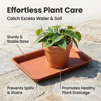 Plant Trays and Rectangular Saucers, Deepened Drip Tray for Indoor Pot, Nestable Water Tray for Family Gardening, Assorted Colors Available, 1PK