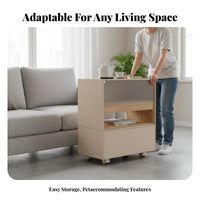 Wheeled Utility Shelf Space-Saving Convertible Rolling Cabinet for Narrow Areas