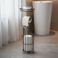 Toilet Tissue Storage Rack Easy Assembly Toilet Paper Holder with Shelf