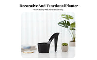Unique Shape High Heel Flower Pot Stylish Decor Shoe Shaped Planter Decorative Accent Sleek Heel Shaped Planter Creative Gift for Fashion Lovers, Desktop