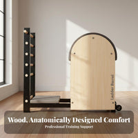 Solid Wood Construction Pilates Ladder Barrel Core Strengthening Posture Ion Barrel Stable and Long-Lasting Wooden Spine or Ergonomic Design for Home Gym Users, Adults, Mindful Movement Practice Studio