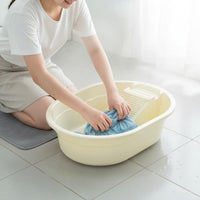 Combined Washboard Basin Anti-Slip Feet Laundry Tub with Washboard Large Capacity Laundry Scrub Basin for Students, Dormitory