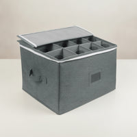 Wine Glass Storage Box with Dividers Dustproof Wine Glass Storage Box Foldable