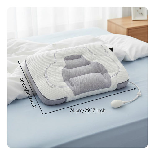 Inflatable Neck Pillow Breathable Sleep Accessory Ergonomic Design for Adults
