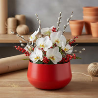New Year Flower Pot Festive Shallow Cactus Planter Textured Surface