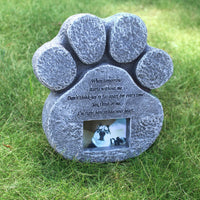 Pet Headstone Picture Frame Engraved Message Paw Print Memorial Stone