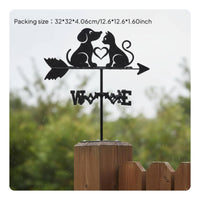Cat Weathervane Decorative Metal Wind Vane Rust Resistant for Garden, Rooftop