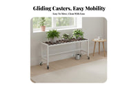 Rolling Plant Stand With Caster Wheels Flower Pot Holder Multi-Tier Design Indoor & Outdoor Use for Homeowners, Seniors, Balcony