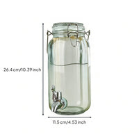 Glass Jar with Spigot Easy Assembly Large Drink Dispenser with Tap Aged Appearance Design Glass Spigot Dispenser for Parties, Weddings