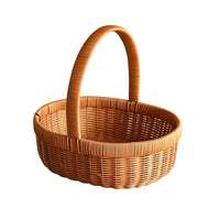 Carry Basket Open Top Wicker Storage Basket Tall Handle
