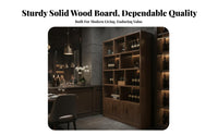 Modern Chinese Design Wooden Wine Cabinet Large Capacity Living Room Storage Rack Sturdy Construction Tall Liquor Cabinet Stable Base for Restaurant Owners, Homeowners, Entertainers, Home Bar, Kitchen