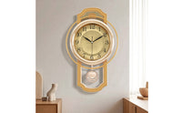 Pendulum Wall Clock Round Wall Clock with Pendulum Analog for Entryway