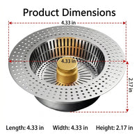 Kitchen Sink Strainer and Sink Plug with Sink Drain Stopper, Sink Strainer, Lift Up Clog-Resistant Kitchen Drain Replacement, Simple Style