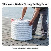 Heavy Duty Tug-of-War Rope High Tensile Strength Thick Braided Nylon Rope Long-Lasting Marine Mooring Line Wear-Resistant for Boat Owners, Boaters, Boating, Outdoor Activities, Competitions, Home Decoration
