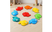 9 Pieces Aquatic Stepping Stone Textured Stepping Stone with Anti-Slip Strips Toy Molded Toys Motor Skills for Children