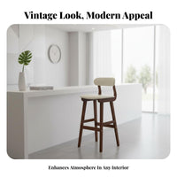 Bar Stool with spine supportrest Western design Counter Chair Wide Stable Base for Cafe