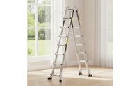 Multipurpose Multi-Position Ladder Foldable A-Shaped Ladder Folding Portable for DIYers, Home Repairs