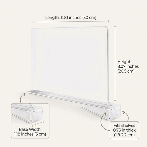 8 Pcs Acrylic Shelf Dividers, Separator for Wardrobe, Transparent Shelf Dividers for Closet, Bedroom - Image 2