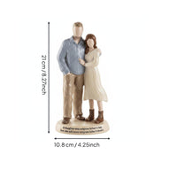 Dad and Daughter and Daughter Sculpture Heartfelt Resin Desk Figurine Desktop