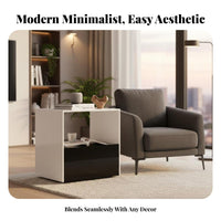 Rotating Cube Organizer Modern Minimalist Aesthetic Nightstand Space Saving Large Capacity for Students, Bedroom, Living Room