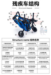 跨境宠物残疾车行走辅助老年狗代步推车行动不便宠物狗狗残疾车