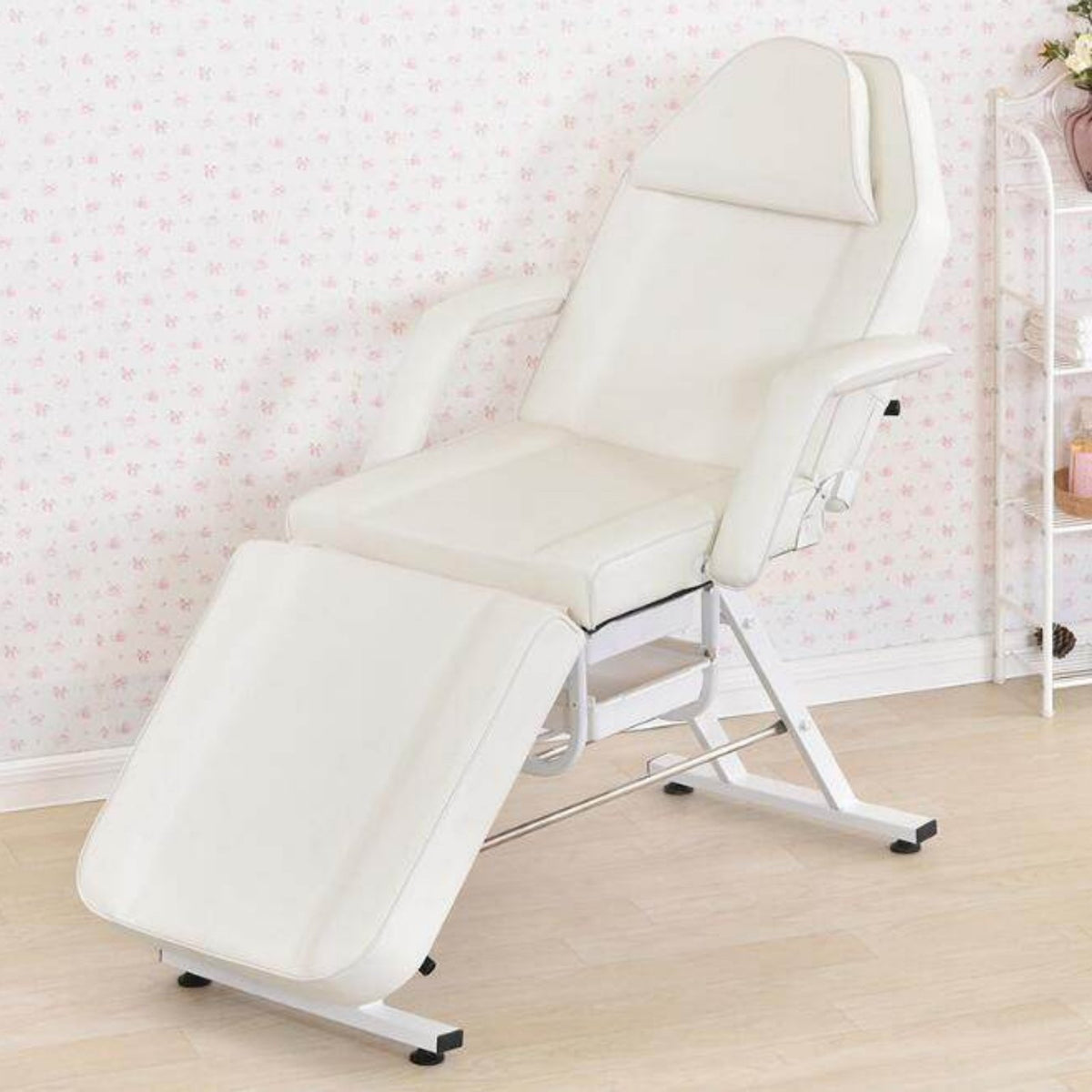 Foldable Beauty Bed Firm-density Foam Padding Portable Permanent Makeup Bed Face Cradle Hole Folding Spa Chair with Adjustable Backrest for Estheticians Lash Technicians Suitable for Professional Salons Spas Healthcare Facilities Home Businesses