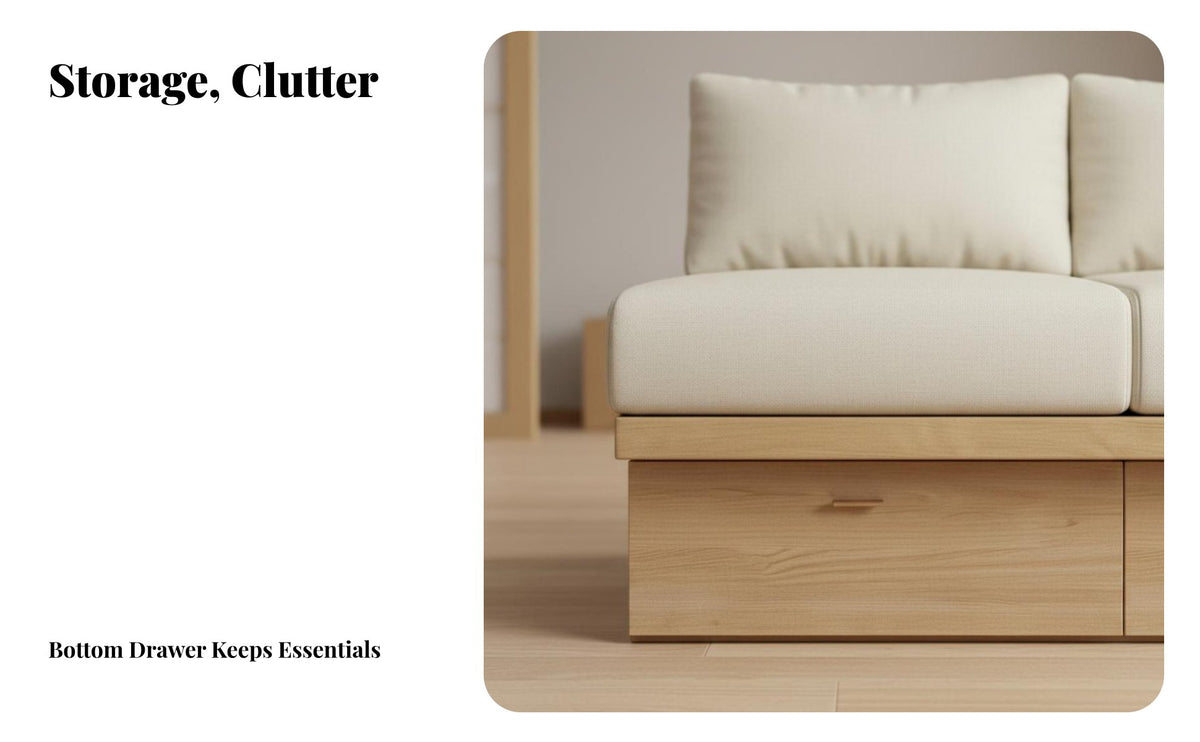 Armless Sofa Module Space-Saving Armless Storage Settee Minimalist design Couch for Apartment Dwellers, Minimalists, Living Room, Lounge Area, Entryway
