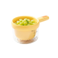 Transparent Double-Layer Fruit Drainer Quick Drainage Measuring Drain Cup Efficient Cleaning Handled Fruit Strainer Portable