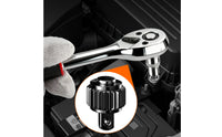 Industrial Socket Wrench Kit with Case Reversible Ratchet Wrench Set with Sockets Portable Ratchet Compatible for DIYers