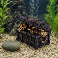 Aquarium Treasure Chest Diver Aerating Ornament Fish Tank Decoration
