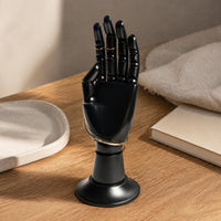 Articulated Hand Stand Black Posable Hand Model Flared Base
