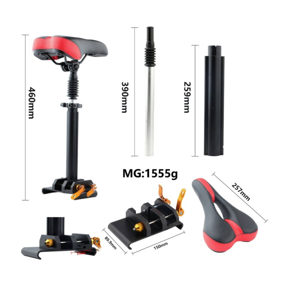 Electric Scooter Seat Aluminum Alloy Mobility Accessory Portable