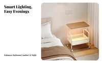 Wheeled C-Table Rounded Corners Rolling C-Shaped Table Lockable Casters
