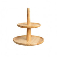 Two-Tier Wooden Dessert Stand Simple Design Wooden Dessert Stand Smooth Tableware